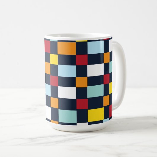 Colorful Checkerboard Koffiemok (Voorkant rechts)