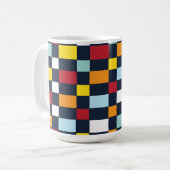 Colorful Checkerboard Koffiemok (Voorkant links)