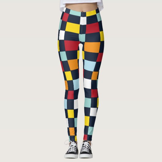 Colorful Checkerboard Leggings (Voorkant)