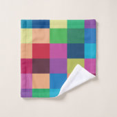 Colorful Checkerboard Patroon Bad Handdoek (Wasdoekje)