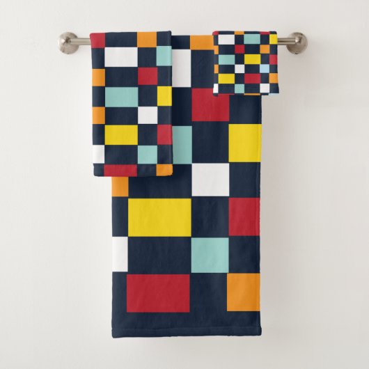 Colorful Checkerboard Patroon Bad Handdoek (Insitu)