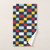 Colorful Checkerboard Patroon Bad Handdoek (Handdoek)