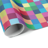 Colorful Checkerboard Patroon Cadeaupapier (Rol Hoek)