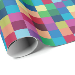 Colorful Checkerboard Patroon Cadeaupapier