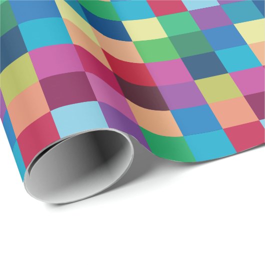 Colorful Checkerboard Patroon Cadeaupapier (Rol Hoek)