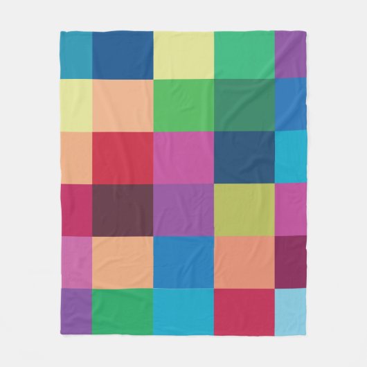 Colorful Checkerboard Patroon Fleece Deken (Voorkant)