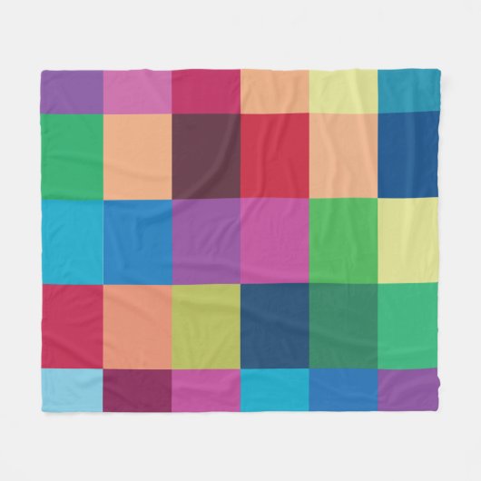 Colorful Checkerboard Patroon Fleece Deken (Voorkant (Horizontaal))
