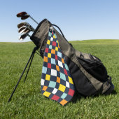 Colorful Checkerboard Patroon Golfhanddoek (Groen)