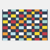 Colorful Checkerboard Patroon Inpakpapier Vel (Voorkant 2)