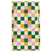 Colorful Checkerboard Patroon Klein Cadeauzakje (Achterkant)