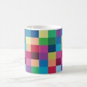 Colorful Checkerboard Patroon Koffiemok (Center)