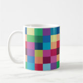 Colorful Checkerboard Patroon Koffiemok (Links)