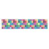 Colorful Checkerboard Patroon Korte Tafelloper (Horizontaal)