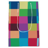 Colorful Checkerboard Patroon Medium Cadeauzakje (Achterkant)