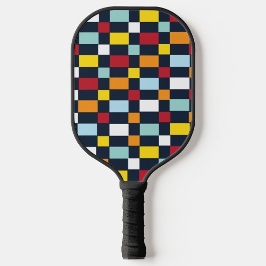 Colorful Checkerboard Patroon Pickleball Paddle (Voorkant)