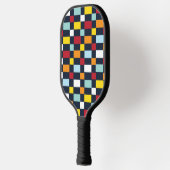 Colorful Checkerboard Patroon Pickleball Paddle (Links)