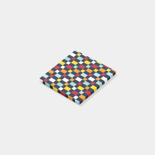 Colorful Checkerboard Patroon Post-it® Notes (Schuin)