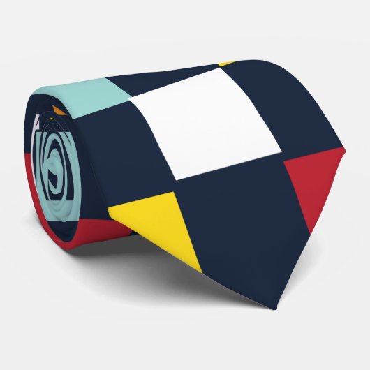 Colorful Checkerboard Patroon Stropdas (Opgerold)