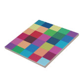 Colorful Checkerboard Patroon Tegeltje (Zijkant)