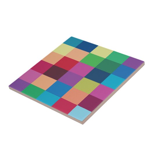 Colorful Checkerboard Patroon Tegeltje (Zijkant)