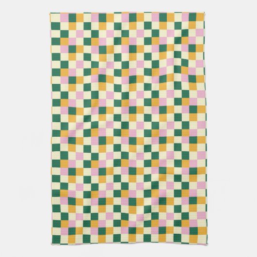 Colorful Checkerboard Patroon Theedoek (Verticaal)