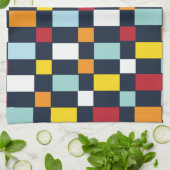 Colorful Checkerboard Patroon Theedoek (Gevouwen)