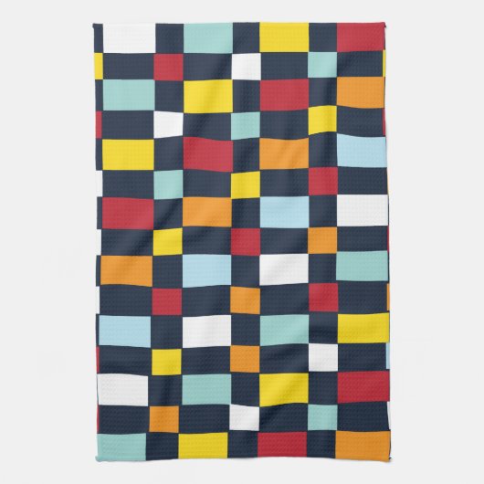 Colorful Checkerboard Patroon Theedoek (Verticaal)