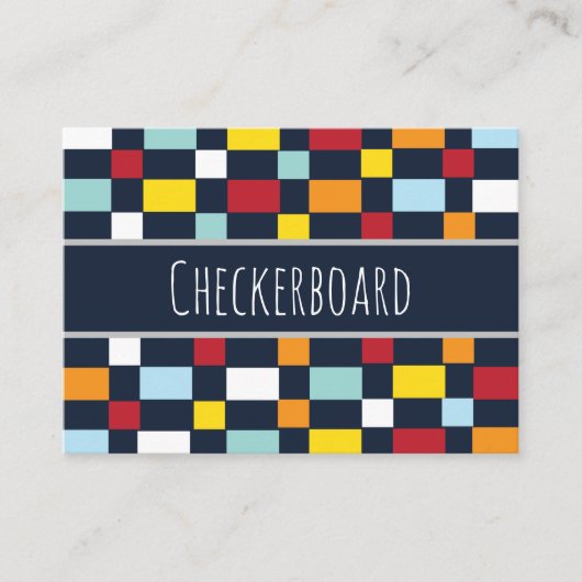 Colorful Checkerboard Patroon Visitekaartje (Voorkant)