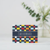 Colorful Checkerboard Patroon Visitekaartje (Staand voorkant)