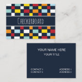 Colorful Checkerboard Patroon Visitekaartje (Voorkant / Achterkant)