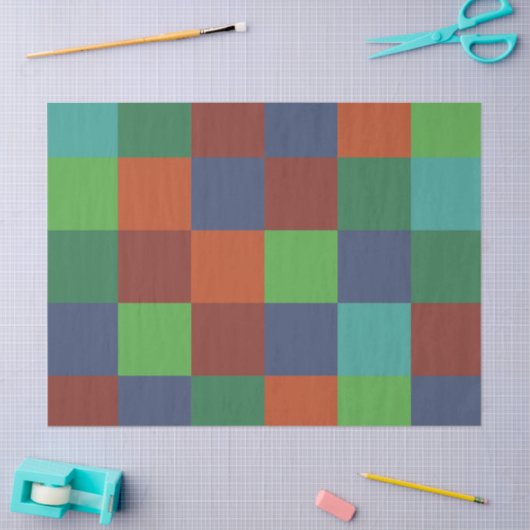 Colorful Checkerboard Tissuepapier (Craft)