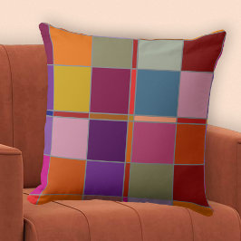 Colorful Checkered Geometric Herfst Pattern Pillow Kussen