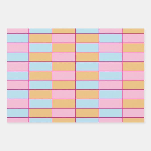 Colorful Checkered Pattern Inpakpapier Vel (Voorkant)