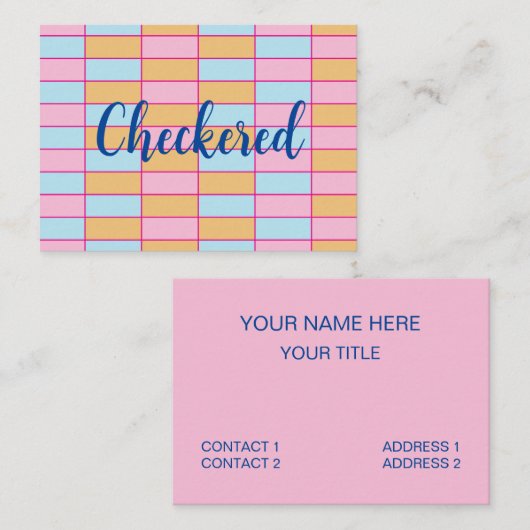Colorful Checkered Pattern Visitekaartje (Voorkant / Achterkant)