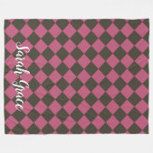 Colorful Checkers - Choco-Cherry Fleece Deken (Voorkant (Horizontaal))