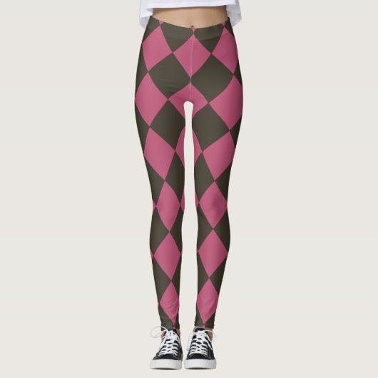Colorful Checkers - Choco-Cherry Leggings (Voorkant)