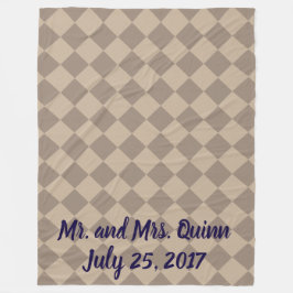 Colorful Checkers - Dusty Beige Fleece Deken