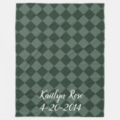 Colorful Checkers - Forest Green Fleece Deken (Voorkant)