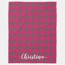 Colorful Checkers - Frambozen Fleece Deken
