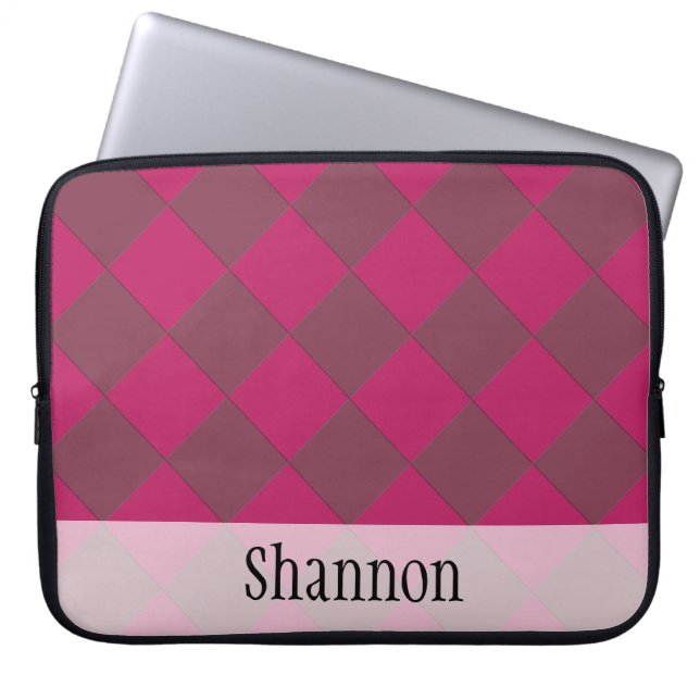 Colorful Checkers - Frambozen Laptop Sleeve (Voorkant)