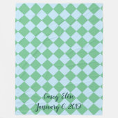 Colorful Checkers - Hint van Mint Fleece Deken (Voorkant)