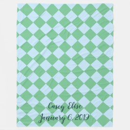 Colorful Checkers - Hint van Mint Fleece Deken