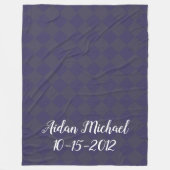 Colorful Checkers - Hues of Blues Fleece Deken (Voorkant)