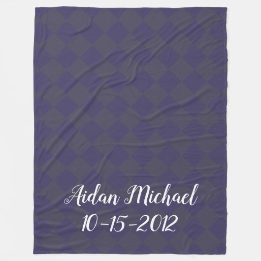 Colorful Checkers - Hues of Blues Fleece Deken (Voorkant)