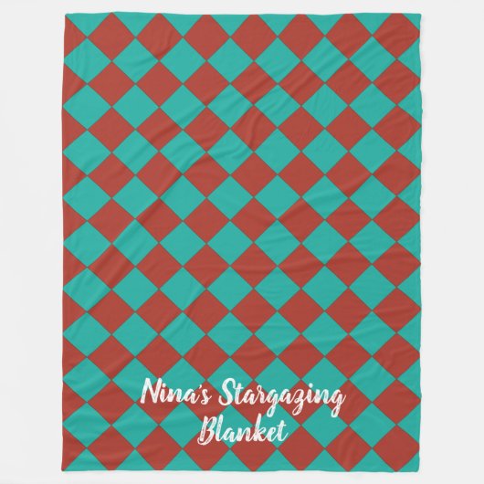 Colorful Checkers - Southwestern Style Fleece Deken (Voorkant)