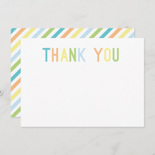 Colorful Cheer Dank u Flat Cards Bedankkaart (Voorkant / Achterkant)