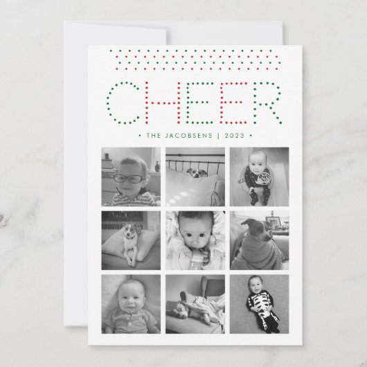 Colorful Cheer | Vakantieforakfotocollage Feestdagenkaart (Voorkant)