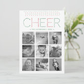 Colorful Cheer | Vakantieforakfotocollage Feestdagenkaart (Staand voorkant)