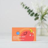 Colorful Cheerful Babysitter Sun Nanny Service Visitekaartje (Staand voorkant)