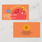 Colorful Cheerful Babysitter Sun Nanny Service Visitekaartje (Voorkant / Achterkant)